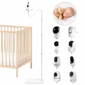 ADEL Babyfoon Houder Universeel met Voetstandaard voor Zorgeloos Gevoel – Babyfoonhouder Camera – Babyfoon Statief Standaard Extra Stevig – Wit