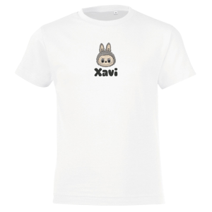 T-Shirt Labubu | Grijs | Geborduurd | Met Naam